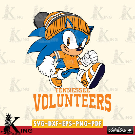 Modern graphic depicting Tennessee Volunteers Sonic Football vector art for engraving, cutting, and printing