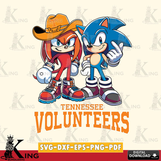 Tennessee Volunteers Sonic & Knuckles Football Mascot SVG file, Vector , Digital Download , PDF File , Instant Download