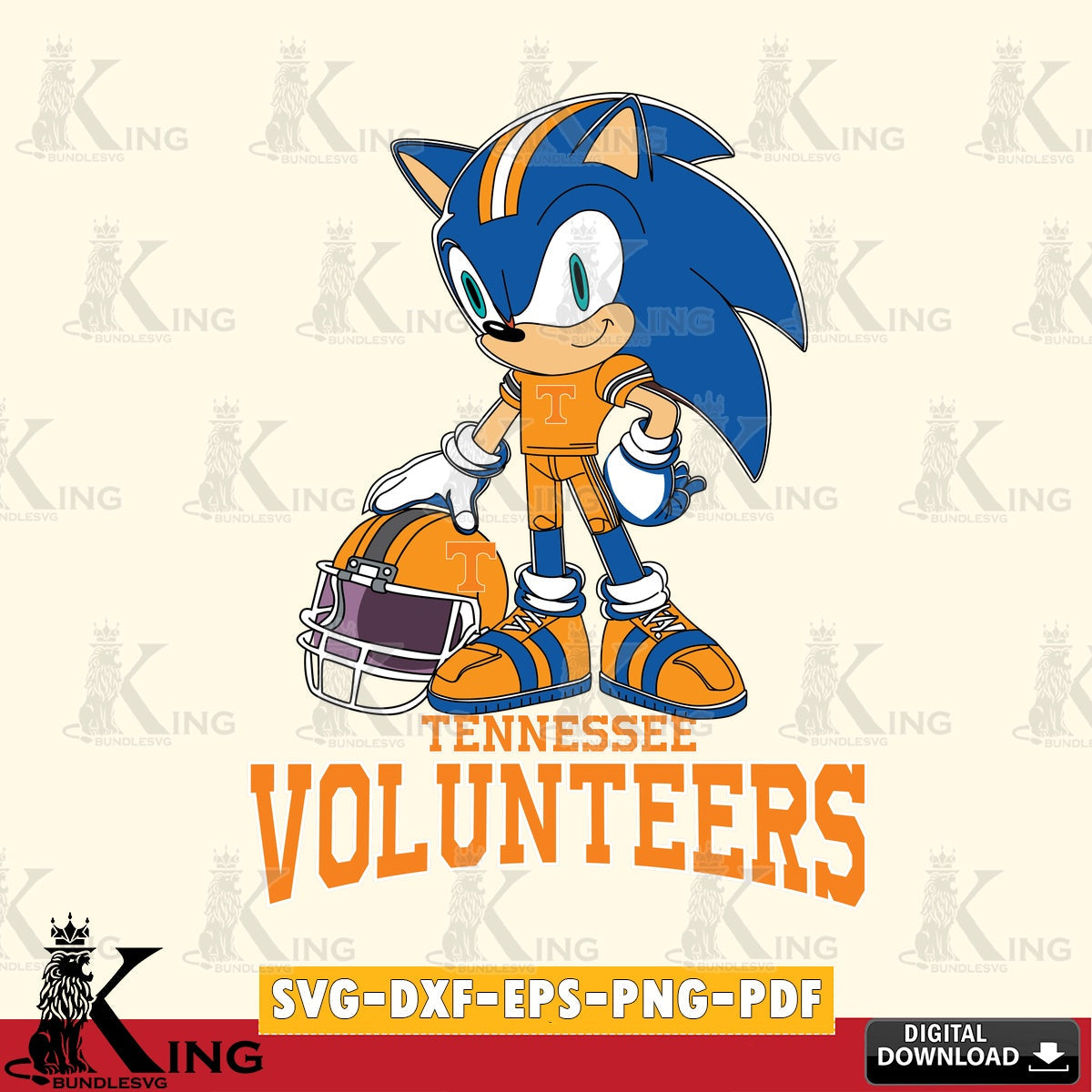 Vector design showing a Tennessee Volunteers Sonic Player Football digital clipart compatible with laser engraving and cutting