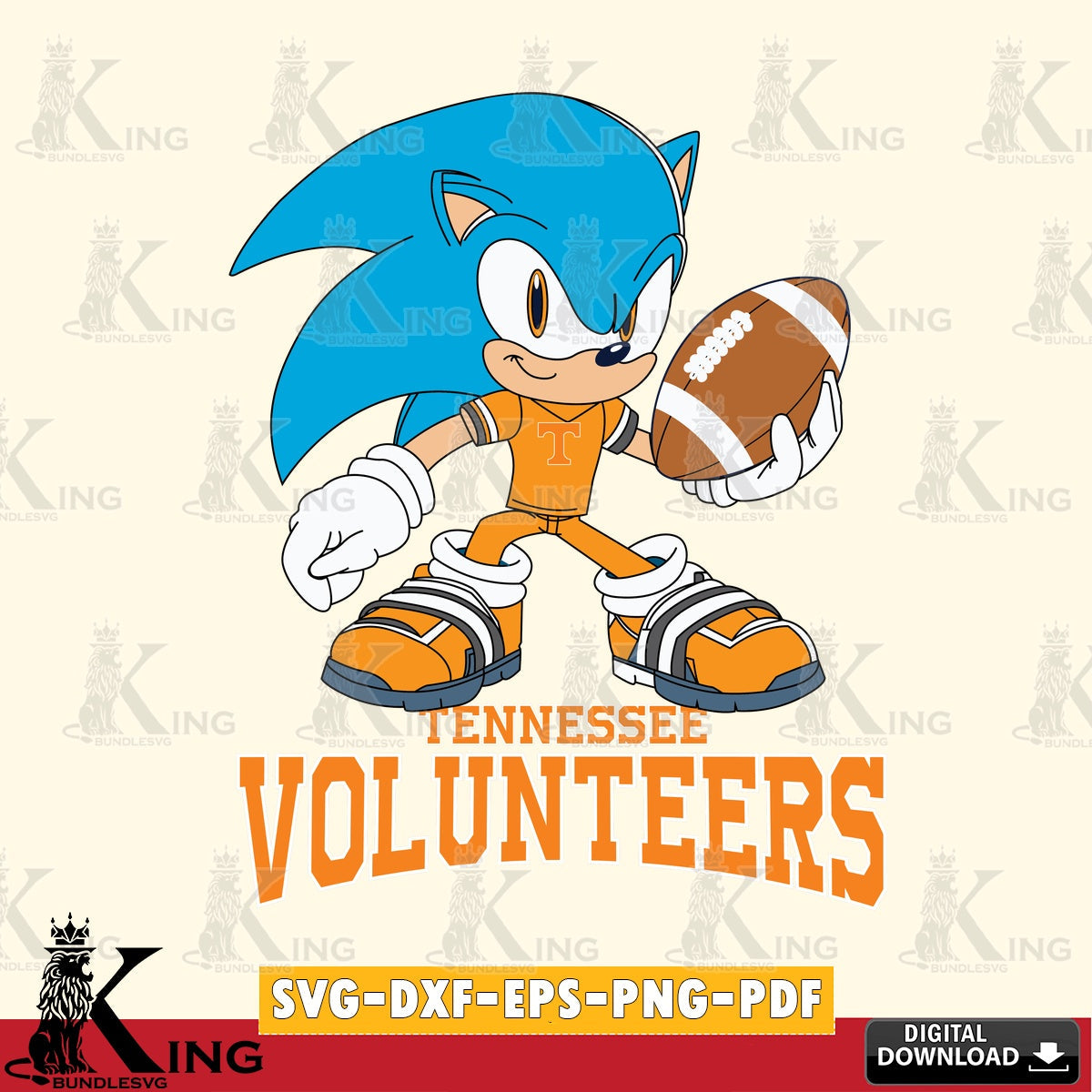 Tennessee Volunteers Sonic Rugby SVG file, Vector , Digital Download , PDF File , Instant Download