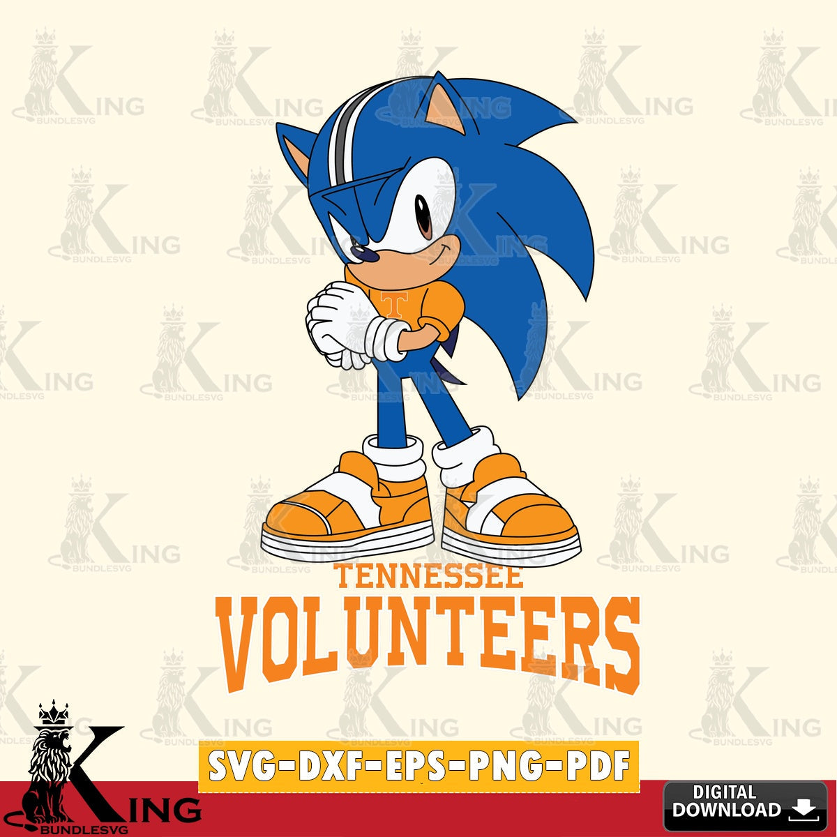 Tennessee Volunteers Sonic cute Football SVG file, Vector , Digital Download , PDF File , Instant Download