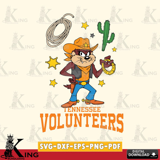 Tennessee Volunteers Taz Cowboy Western SVG file, Cut file  , Digital Download , Instant Download, Taz svg, NCAA svg