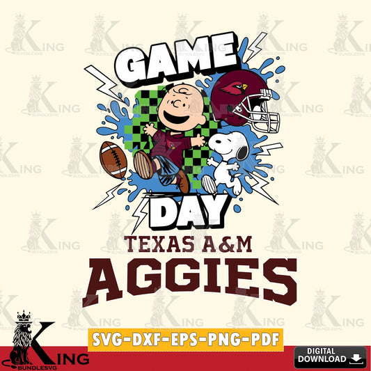 Texas A M Aggies Game Day Peanuts SVG, Cricut, Cut file  , Digital Download , Instant Download, Peanuts svg, NCAA svg, Football svg, Sport svg