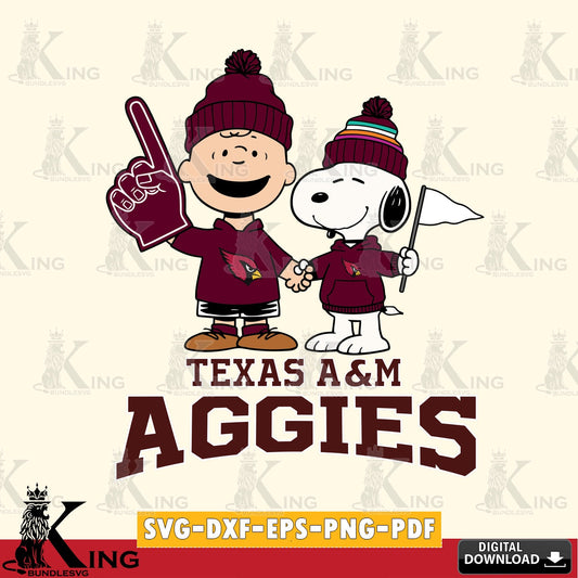 Texas A M Aggies Peanuts Fan Gear SVG, Cricut, Cut file  , Digital Download , Instant Download, Peanuts svg, NCAA svg, Football svg, Sport svg