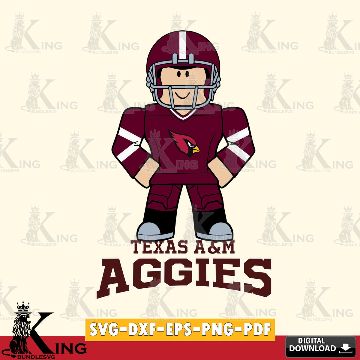 Texas A M Aggies Roblox Cool Football SVG file , NCAA Cricut,  File cut , Digital Download , PDF File