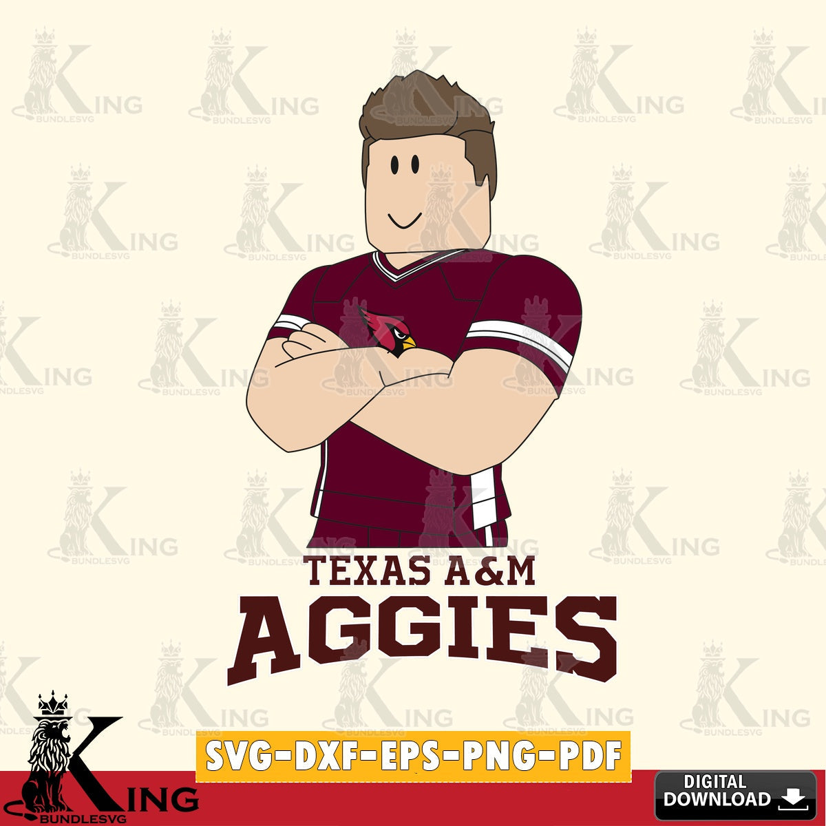 Texas A M Aggies Roblox Football SVG file , NCAA Cricut,  File cut , Digital Download , PDF File