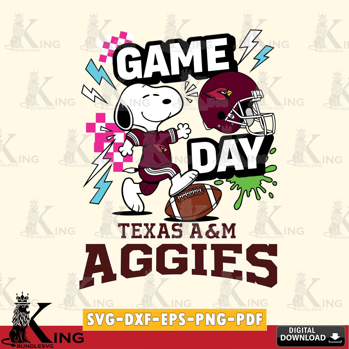 Texas A M Aggies Snoopy Game day SVG, Cricut, Cut file  , Digital Download , Instant Download, Peanuts svg, NCAA svg, Football svg, Sport svg