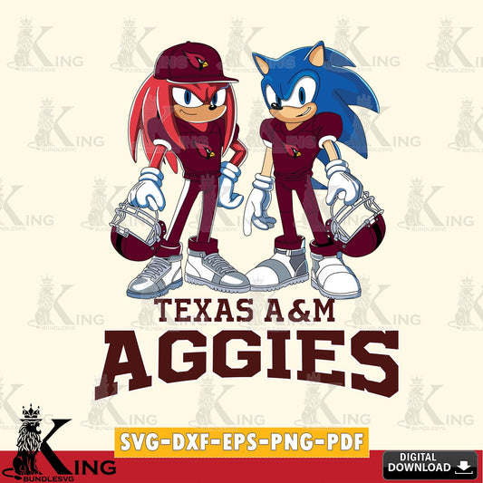 Texas A M Aggies Sonic And Knuckles Player Football SVG file, Vector , Digital Download , PDF File , Instant Download