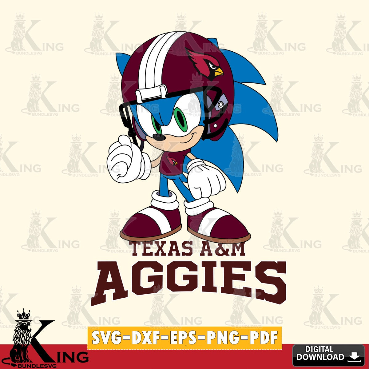 Texas A M Aggies Sonic Football Mascot SVG file, Vector , Digital Download , PDF File , Instant Download
