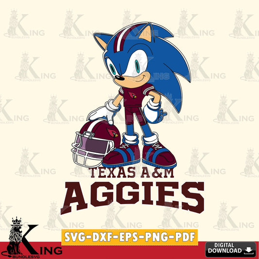 Texas A M Aggies Sonic Player Football SVG file, Vector , Digital Download , PDF File , Instant Download