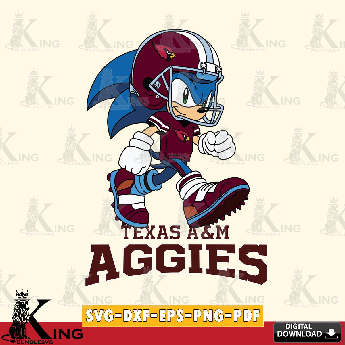 Texas A M Aggies Sonic Ready Football SVG file, Vector , Digital Download , PDF File , Instant Download