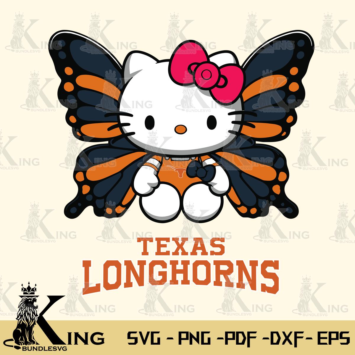 Texas Longhorns Butterfly Kitty Delight Svg Eps Dxf Png File, Digital Download