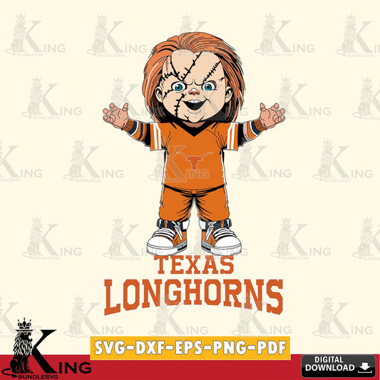Eye-catching graphic of Texas Longhorns Chucky Football, NCAA File cut, SVG PNG design suitable for Glowforge and laser cutting.
