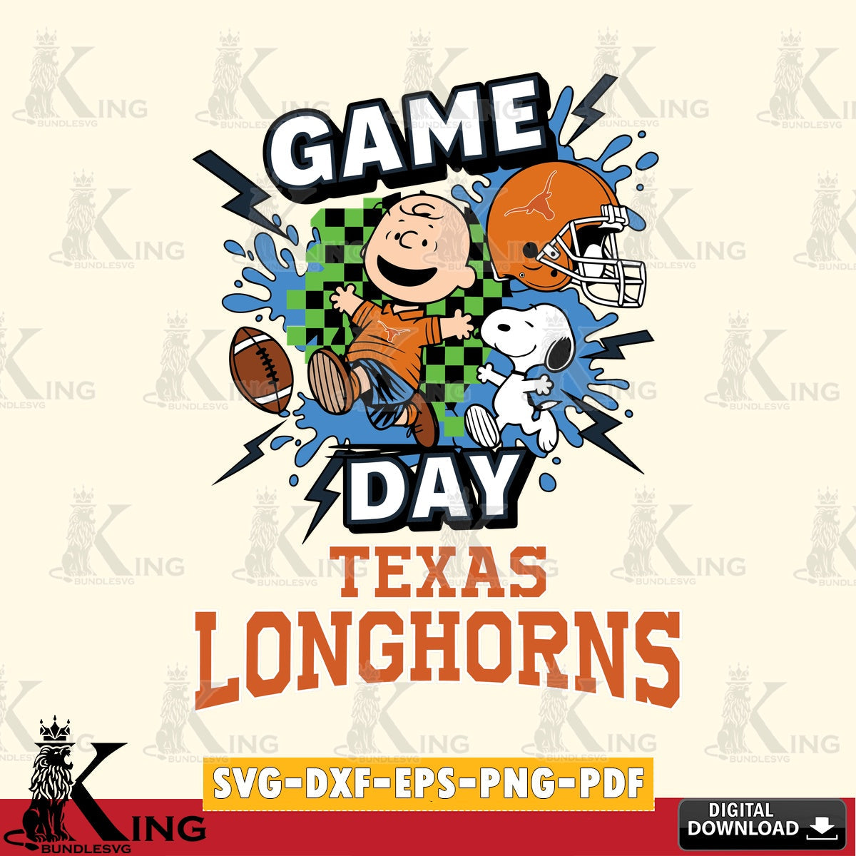 Texas Longhorns Game Day Peanuts SVG, Cricut, Cut file  , Digital Download , Instant Download, Peanuts svg, NCAA svg, Football svg, Sport svg