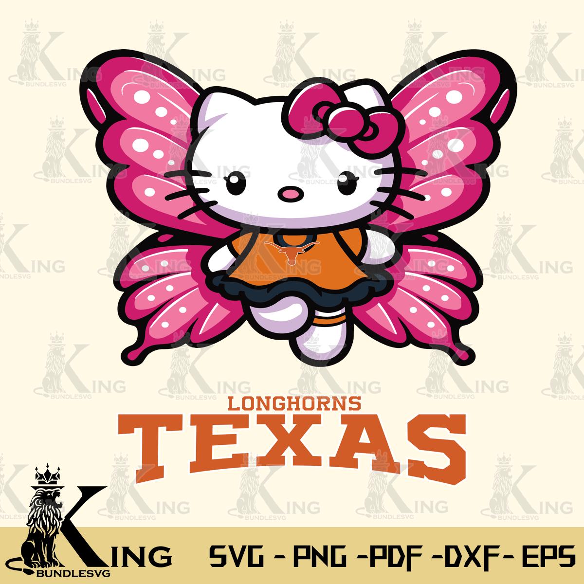 Texas Longhorns Hello Kitty Dreamscape Svg Eps Dxf Png File, Digital Download