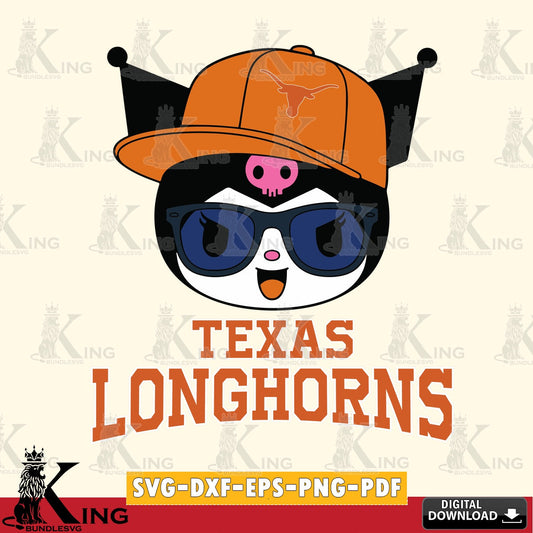 Texas Longhorns Kuromi Football Cool SVG file, Cricut, Cut file  , Digital Download , Instant Download, Sanrio svg, Clipart