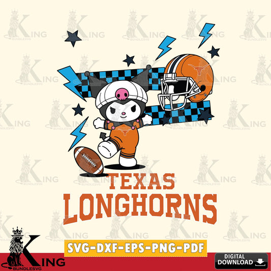 Texas Longhorns Kuromi Game Day SVG file, Cricut, Cut file  , Digital Download , Instant Download, Sanrio svg, Clipart