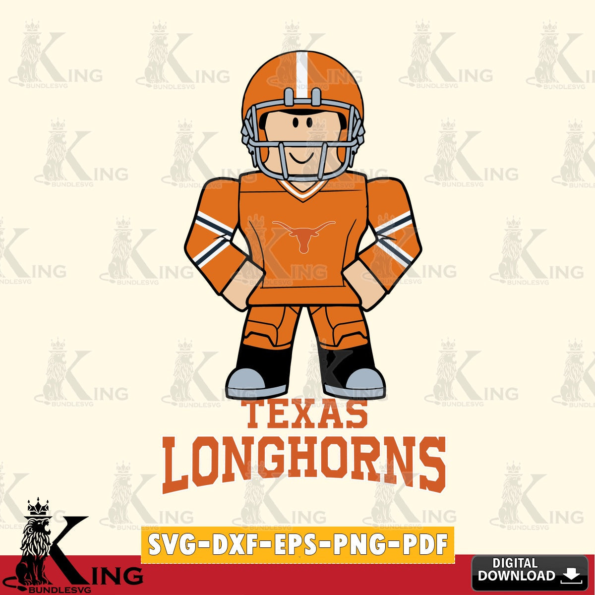 Texas Longhorns Roblox Cool Football SVG file , NCAA Cricut,  File cut , Digital Download , PDF File