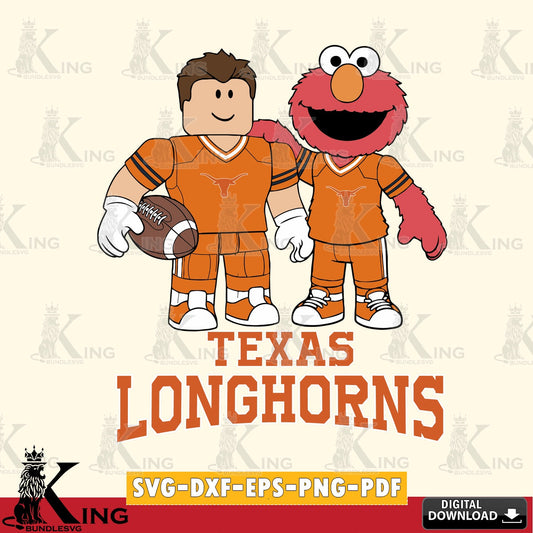 Texas Longhorns Roblox & Elmo Football SVG file , NCAA Cricut,  File cut , Digital Download , PDF File