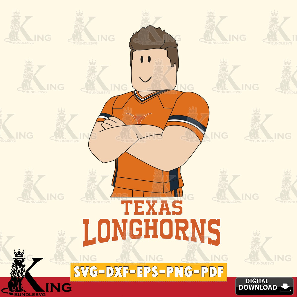 Texas Longhorns Roblox Football SVG file , NCAA Cricut,  File cut , Digital Download , PDF File