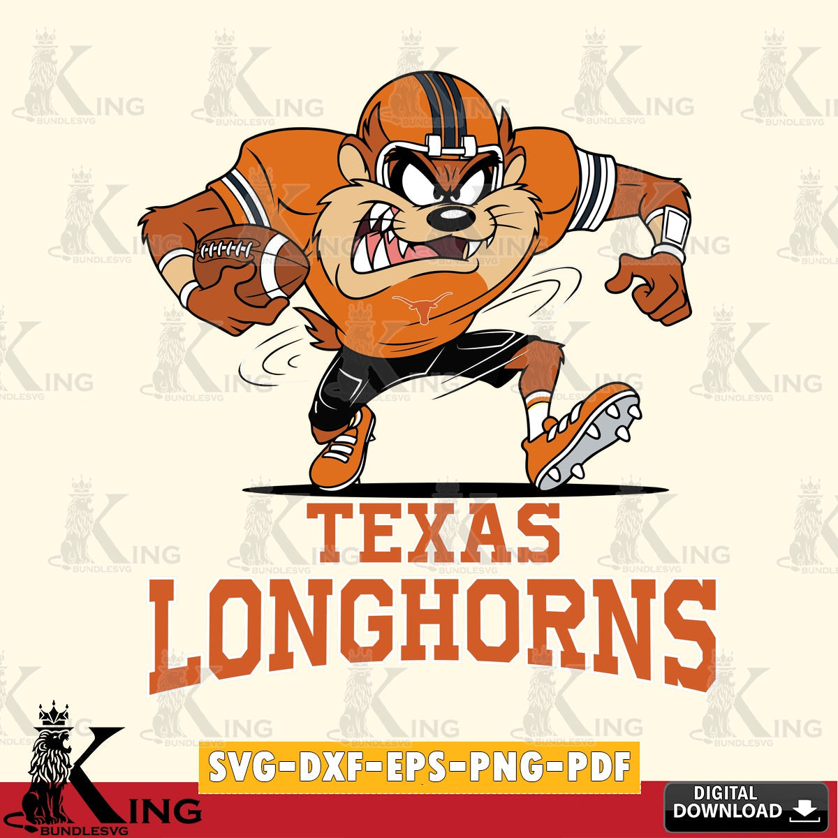 Texas Longhorns Taz Football Helmet SVG file, Cut file  , Digital Download , Instant Download, Taz svg, NCAA svg