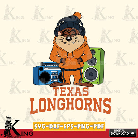Texas Longhorns Taz Hip Hop SVG file, Cut file  , Digital Download , Instant Download, Taz svg, NCAA svg