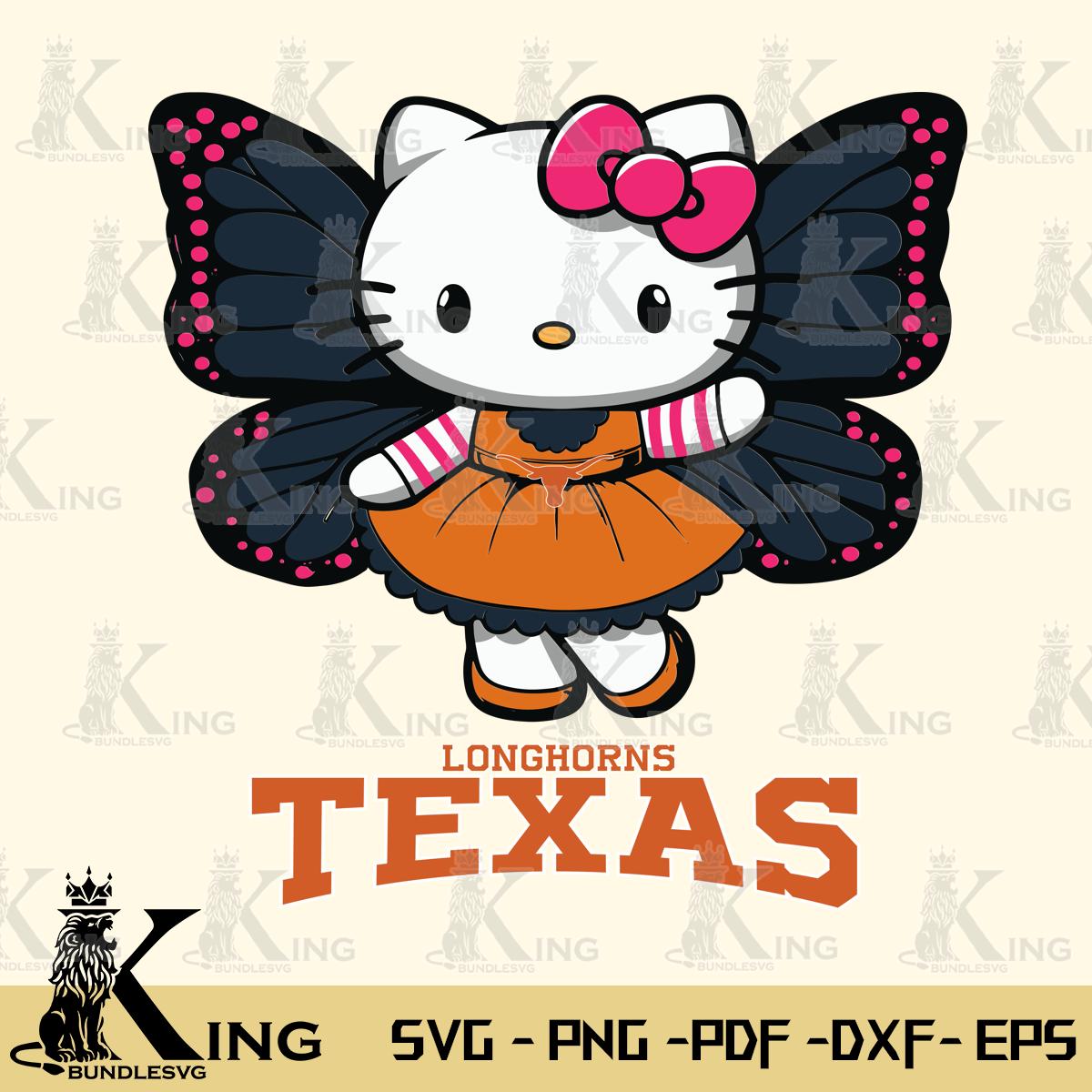 Texas Longhorns Whimsical Kitty Wings Svg Eps Dxf Png File, Digital Download