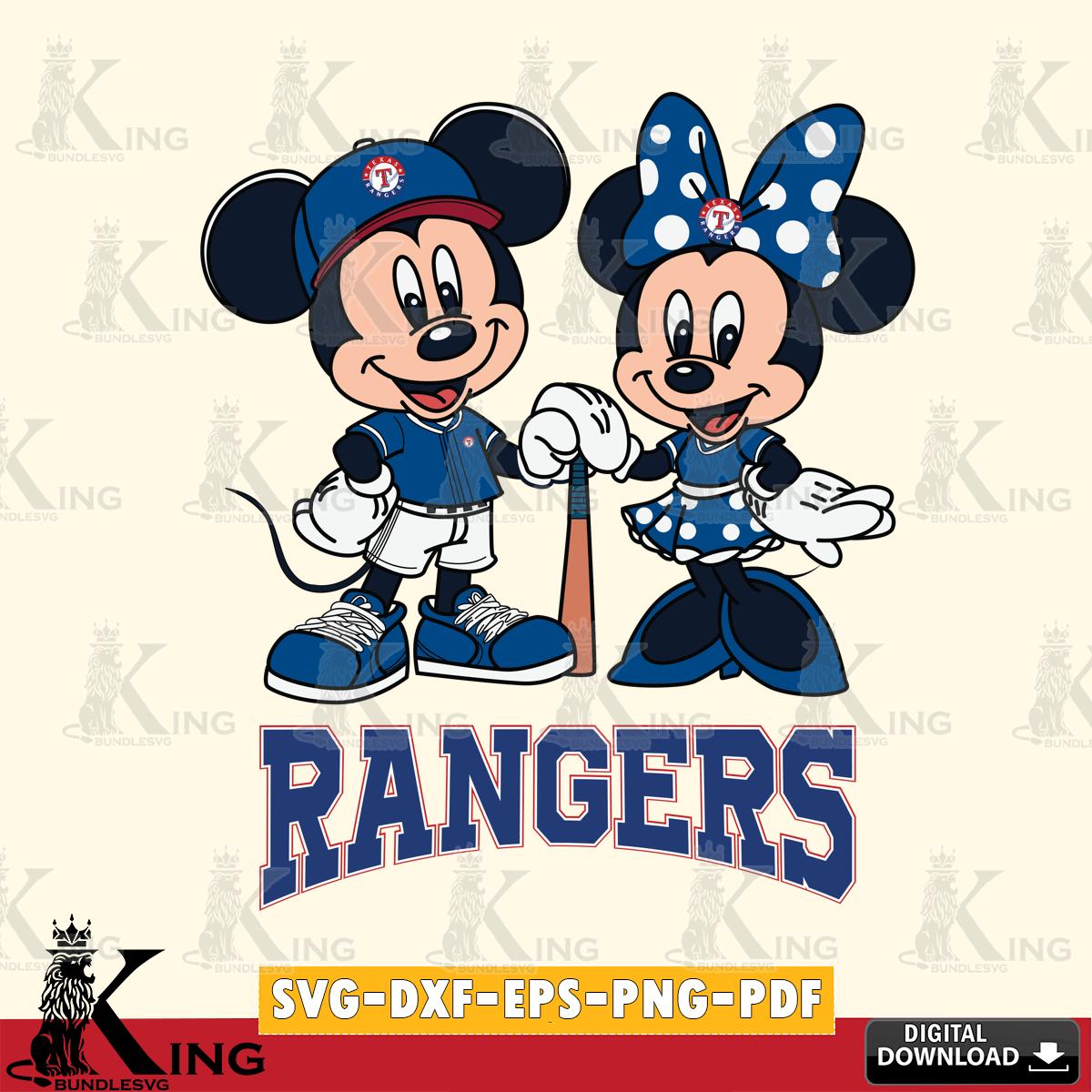 Texas Rangers Mickey Minnie Mouse Sport SVG File, MLB for Cricut, Silhouette, Digital Download , file cut