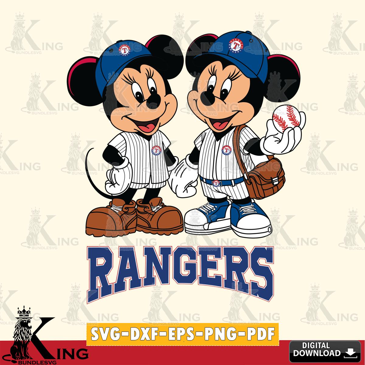 Texas Rangers Mickey Minnie Mouse couple SVG File, MLB for Cricut, Silhouette, Digital Download , file cut