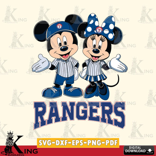 Texas Rangers Mickey Minnie couple SVG File, MLB for Cricut, Silhouette, Digital Download , file cut