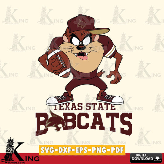 Texas State Bobcats Đồng phục bóng đá Taz SVG file, Cut file  , Digital Download , Instant Download, Taz svg, NCAA svg