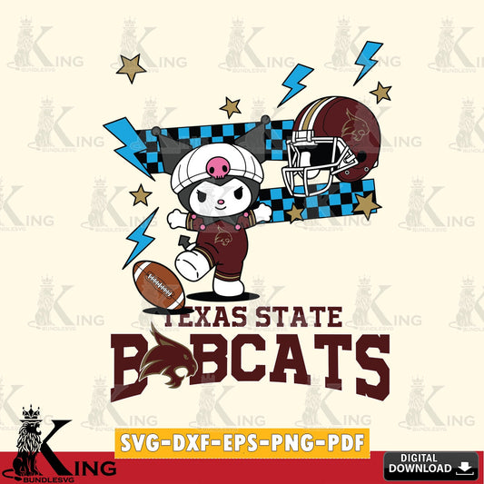 Texas State Bobcats Kuromi Game Day SVG file, Cricut, Cut file  , Digital Download , Instant Download, Sanrio svg, Clipart