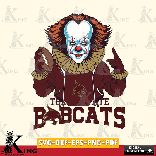 Digital clipart of Texas State Bobcats Pennywise football player, high-quality vector for DIY scrapbooking and home decor