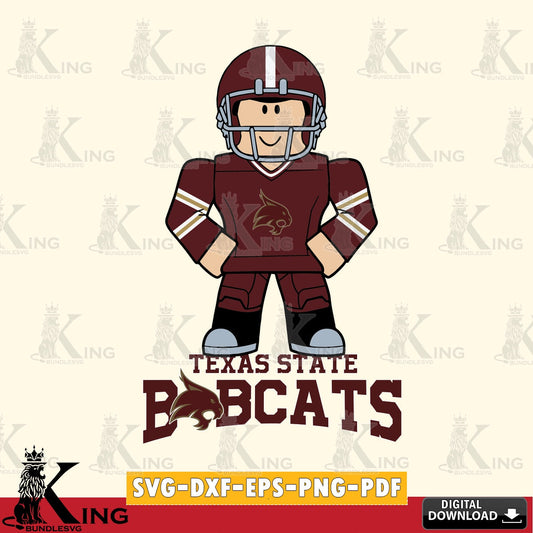 Texas State Bobcats Roblox Cool Football SVG file , NCAA Cricut,  File cut , Digital Download , PDF File