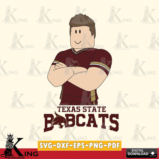 Texas State Bobcats Roblox Football SVG file , NCAA Cricut,  File cut , Digital Download , PDF File
