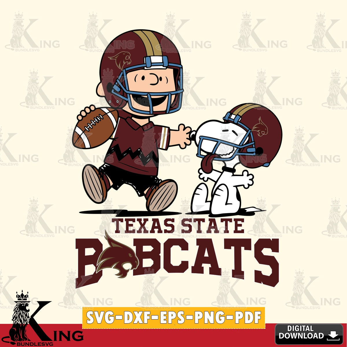 Texas State Bobcats Snoopy and Peanut Fun SVG, Cricut, Cut file  , Digital Download , Instant Download, Peanuts svg, NCAA svg, Football svg, Sport svg