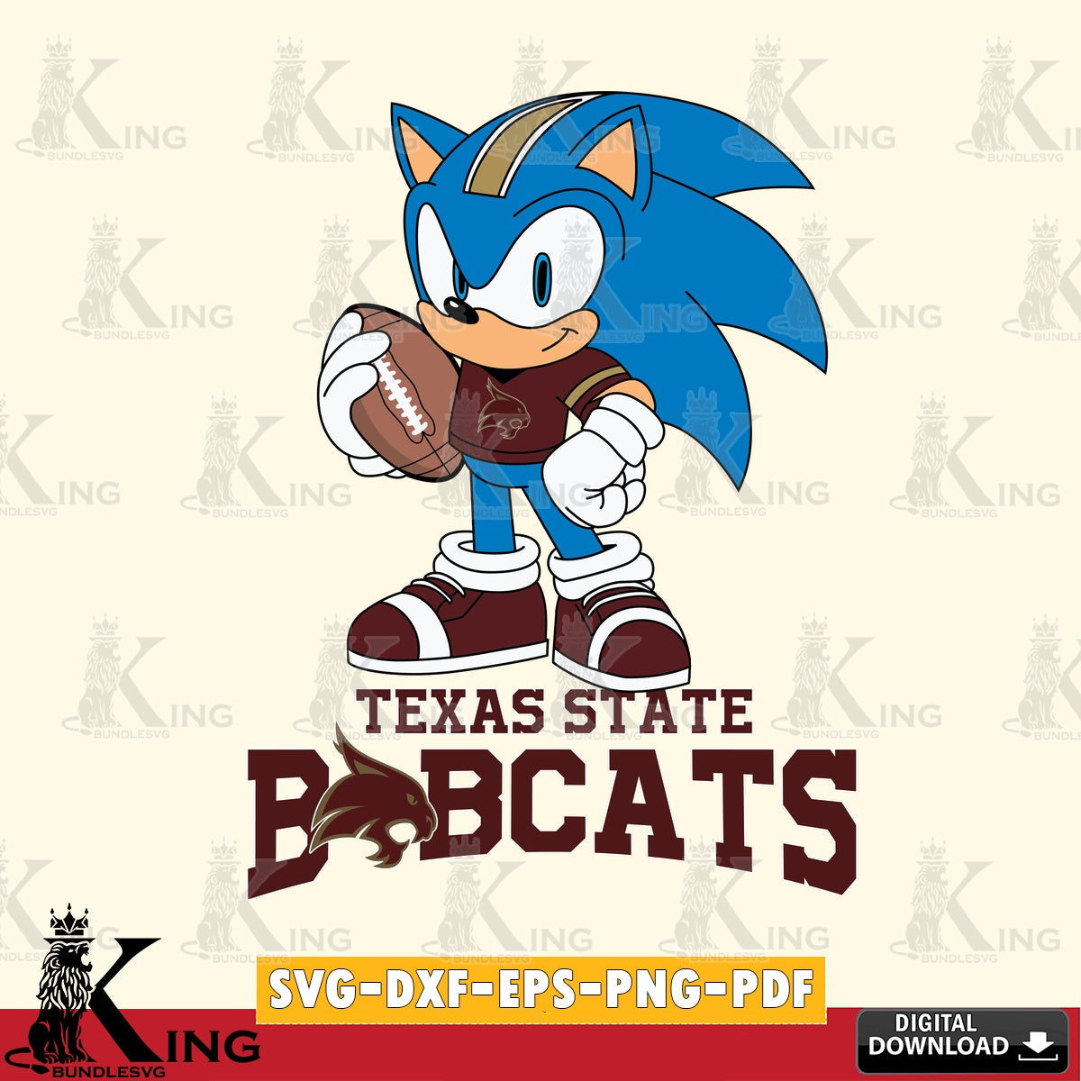 Texas State Bobcats Sonic Game Day Ready SVG file, Vector , Digital Download , PDF File , Instant Download
