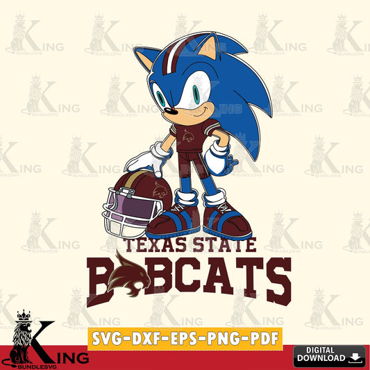 Texas State Bobcats Sonic Player Football SVG file, Vector , Digital Download , PDF File , Instant Download