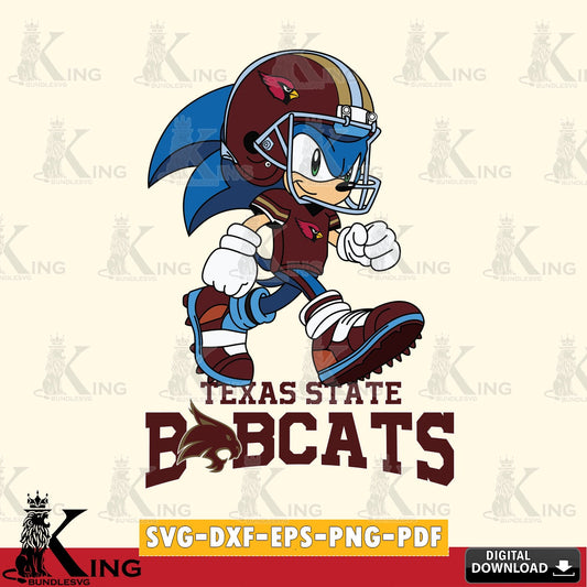 Artistic drawing of Texas State Bobcats Sonic Ready Football, high-quality vector for DIY scrapbooking and home decor