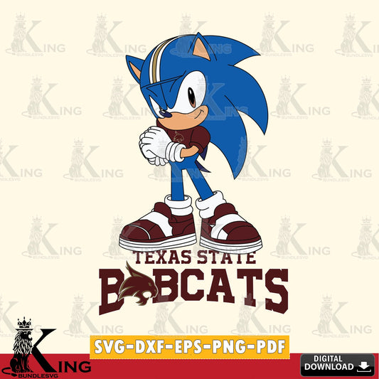 Texas State Bobcats Sonic cute Football SVG file, Vector , Digital Download , PDF File , Instant Download