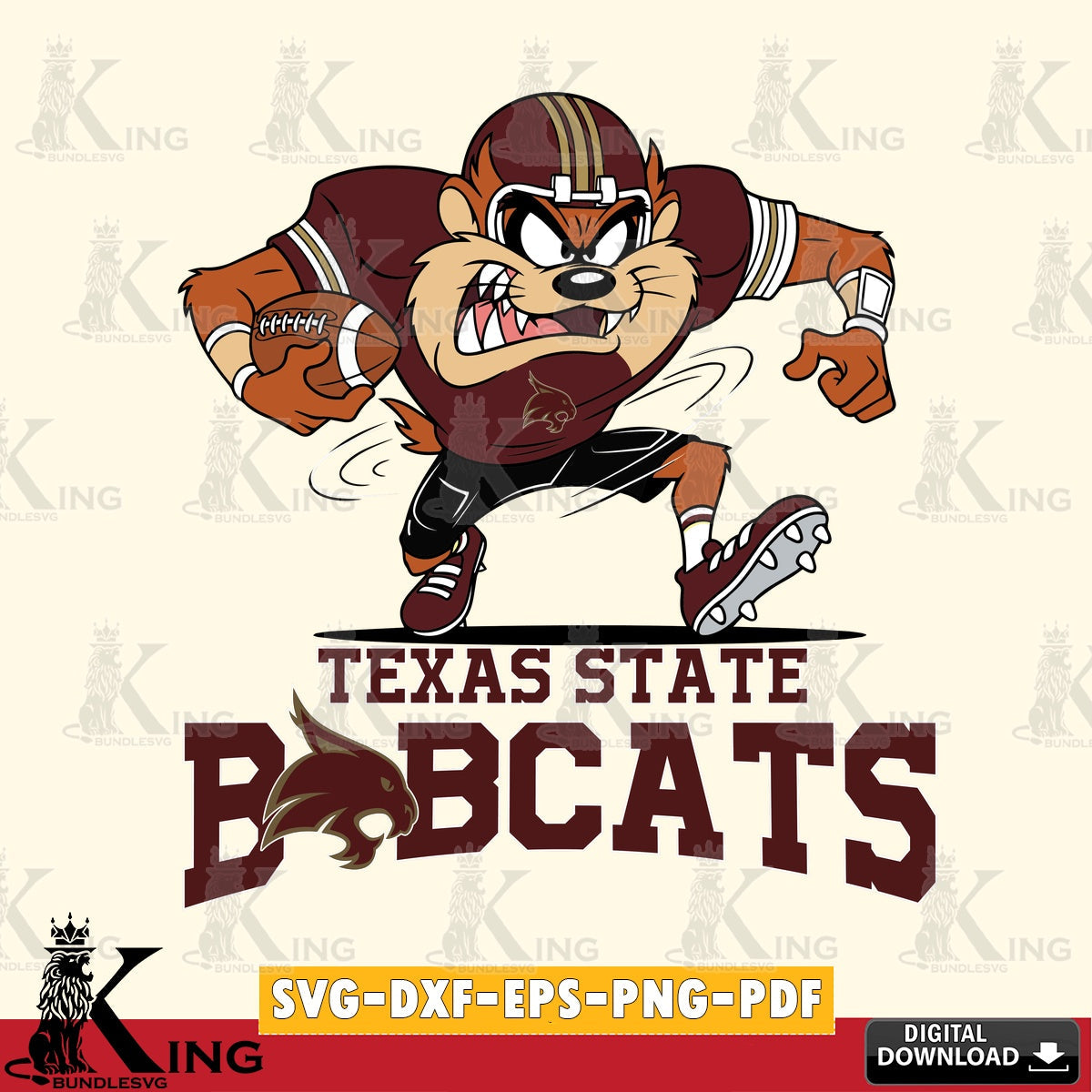 Texas State Bobcats Taz Football Helmet SVG file, Cut file  , Digital Download , Instant Download, Taz svg, NCAA svg
