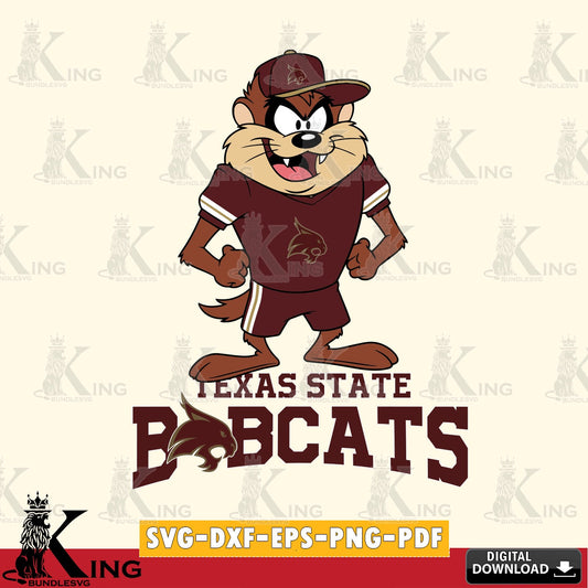 Texas State Bobcats Taz Standing Pose SVG file, Cut file  , Digital Download , Instant Download, Taz svg, NCAA svg
