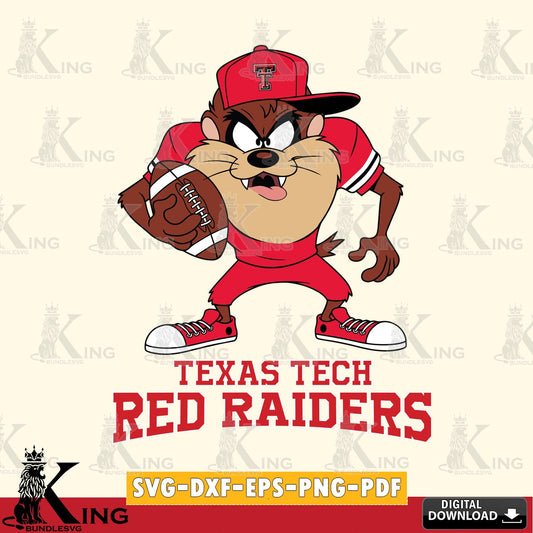 Texas Tech Red Raiders Đồng phục bóng đá Taz SVG file, Cut file  , Digital Download , Instant Download, Taz svg, NCAA svg