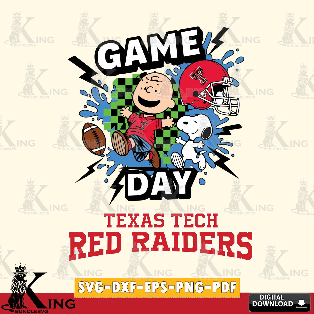 Texas Tech Red Raiders Game Day Peanuts SVG, Cricut, Cut file  , Digital Download , Instant Download, Peanuts svg, NCAA svg, Football svg, Sport svg