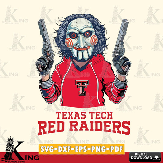 Eye-catching graphic of a Texas Tech Red Raiders Jigsaw Billy Football cut file ideal for vinyl projects and T-shirt printing