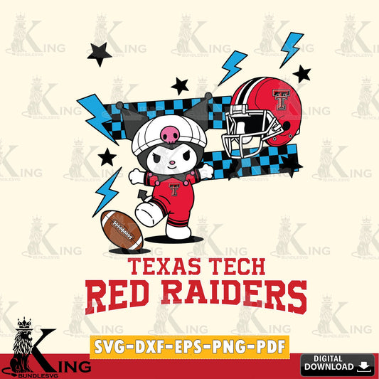 Texas Tech Red Raiders Kuromi Game Day SVG file, Cricut, Cut file  , Digital Download , Instant Download, Sanrio svg, Clipart