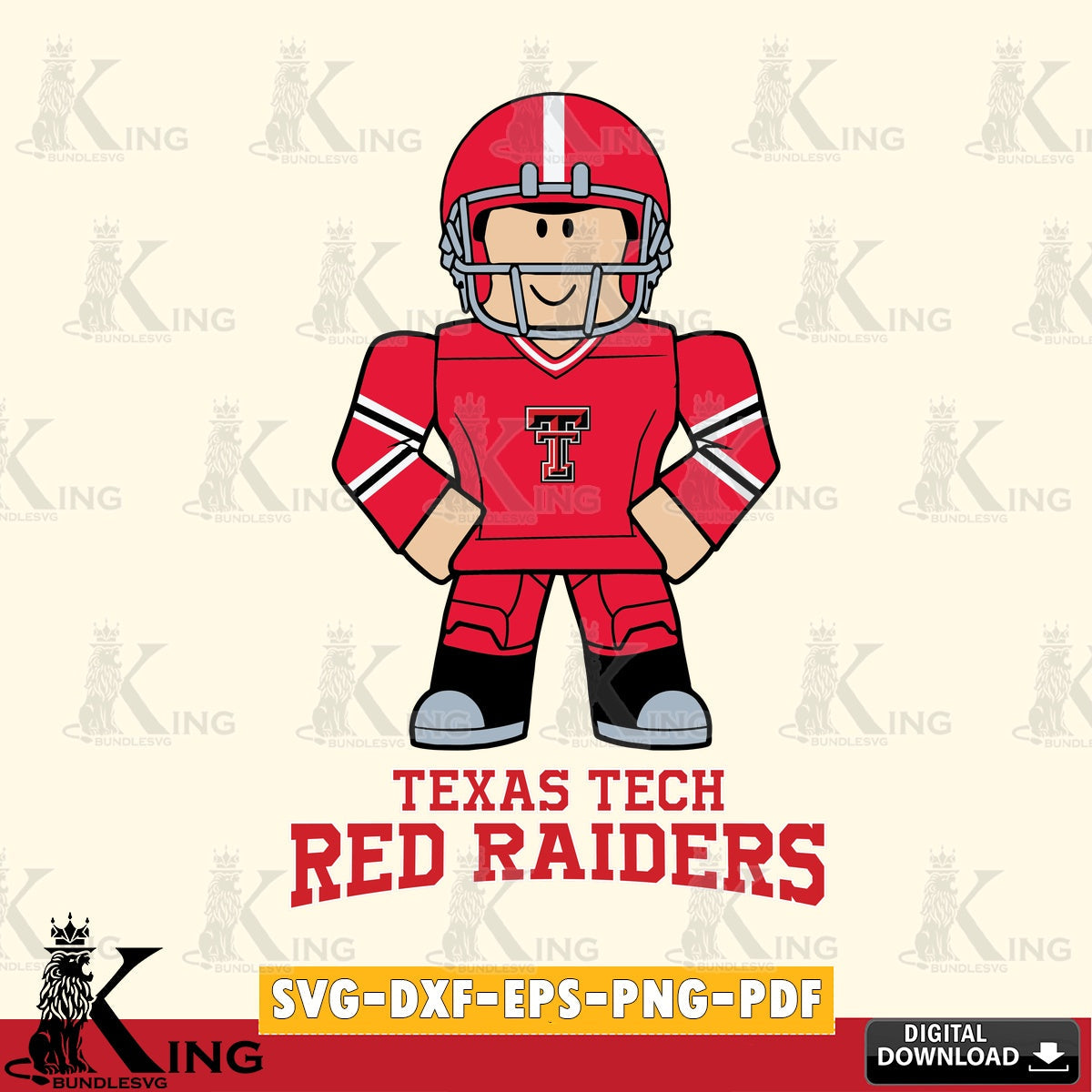 Texas Tech Red Raiders Roblox Cool Football SVG file , NCAA Cricut,  File cut , Digital Download , PDF File