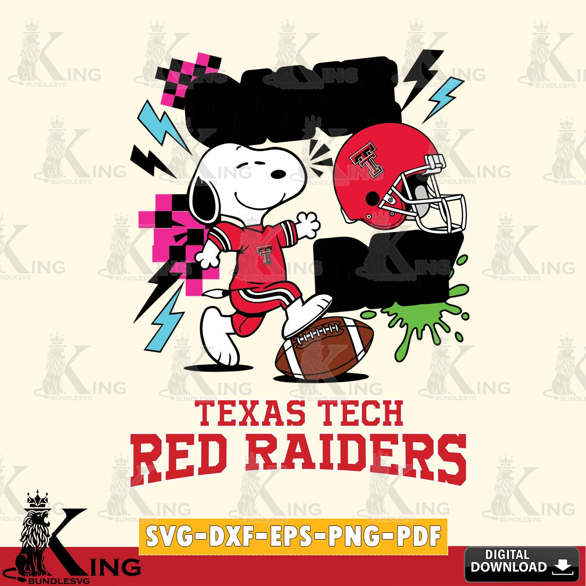 Texas Tech Red Raiders Snoopy Game day SVG, Cricut, Cut file  , Digital Download , Instant Download, Peanuts svg, NCAA svg, Football svg, Sport svg