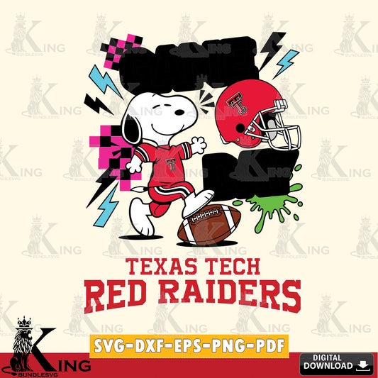 Texas Tech Red Raiders Snoopy Game day SVG, Cricut, Cut file  , Digital Download , Instant Download, Peanuts svg, NCAA svg, Football svg, Sport svg