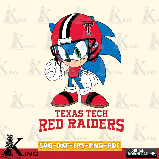 Custom design featuring Texas Tech Red Raiders Sonic Football Mascot, SVG PNG design suitable for Glowforge and laser cutting